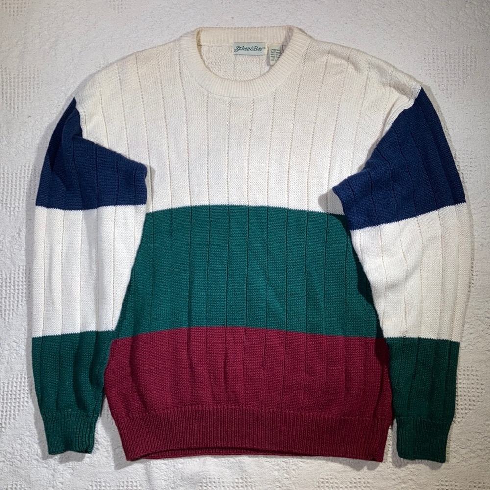 At John’s Bay tri-color sweater
